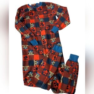 Paw Patrol Red and Blue Buffalo Plaid Fleece Pajama Onesie